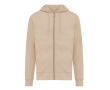 Sweat à capuche personnalisé à zip slim fit 340 g/m2 Iqoniq couleur marron clair