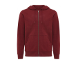 Sweat à capuche personnalisé à zip slim fit 340 g/m2 Iqoniq couleur bordeaux