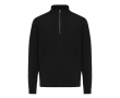 Pull demi‑zip en coton recyclé 300 g/m² Iqoniq Elgon couleur noir