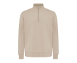 Pull demi‑zip en coton recyclé 300 g/m² Iqoniq Elgon couleur camel