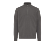 Pull demi‑zip en coton recyclé 300 g/m² Iqoniq Elgon couleur argenté mat