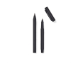 Set de stylos en aluminium recyclé avec revêtement en caoutchouc couleur noir