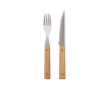 Set de couverts en acier inoxydable de 8 pièces pour barbecue couleur marron