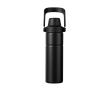 Gourde isotherme en acier recyclé avec anse et double ouverture 600 ml couleur noir