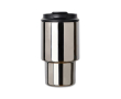 Tasse à emporter en acier recyclé avec couvercle rabattable 350 ml couleur argenté brillant