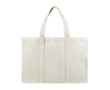 Grand sac fourre-tout en toile recyclée avec poche sécurisée 400g/m² couleur blanc cassé