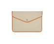 Housse ordinateur portable en toile recyclée avec bords colorés 14” couleur beige