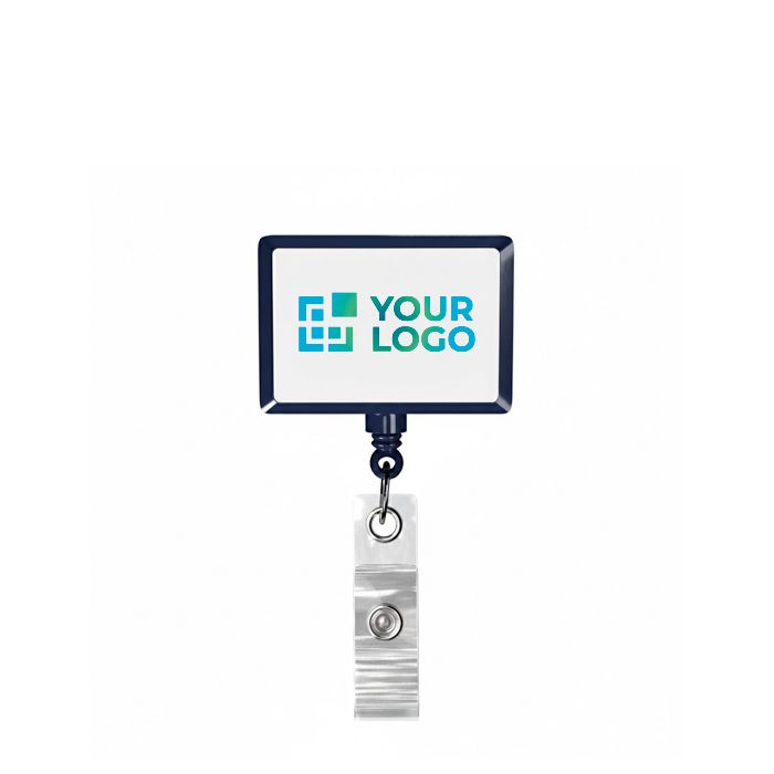 Porte-badge rétractable impression intégrale de forme rectangulaire