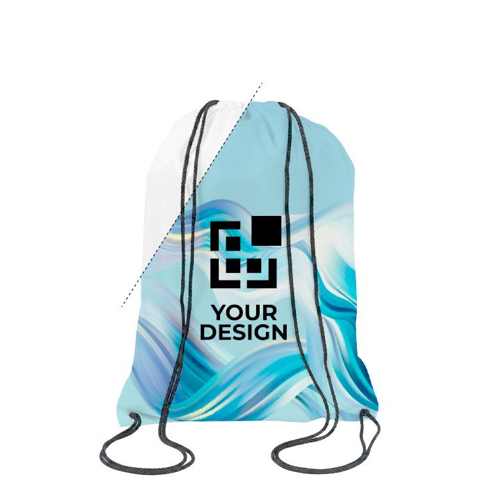 Sac à dos impression intégrale avec cordons noirs en grand format