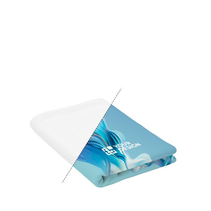 Serviette de plage impression intégrale en polyester et RPET 350 g/m²