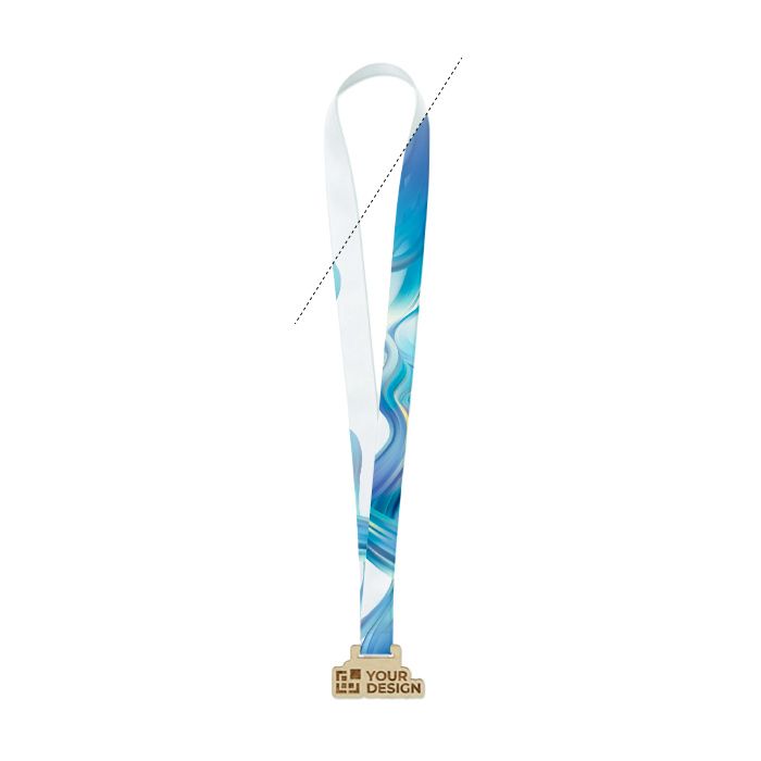 Médaille en bois impression intégrale avec ruban cousu en boucle