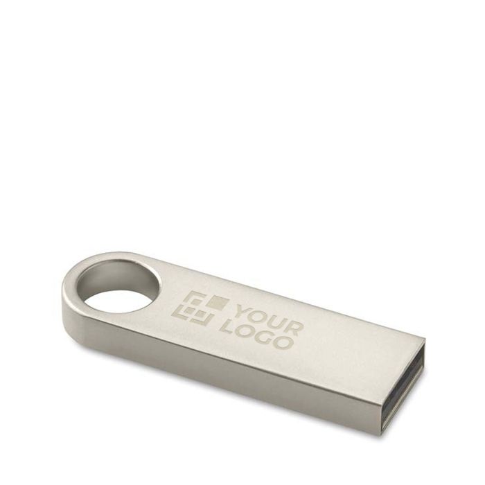 Mini clé USB en zinc impression intégrale avec détail pour accrocher