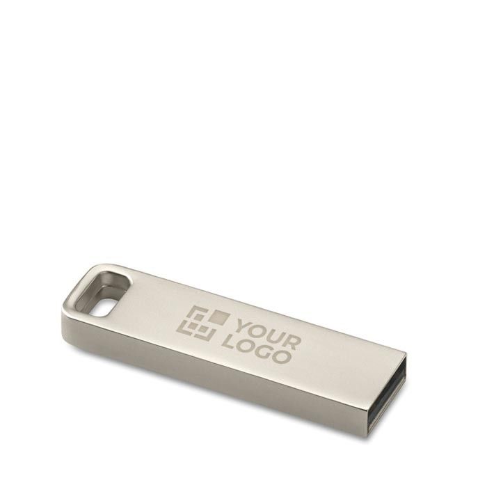 Petite clé USB en zinc impression intégrale avec détail rectangulaire