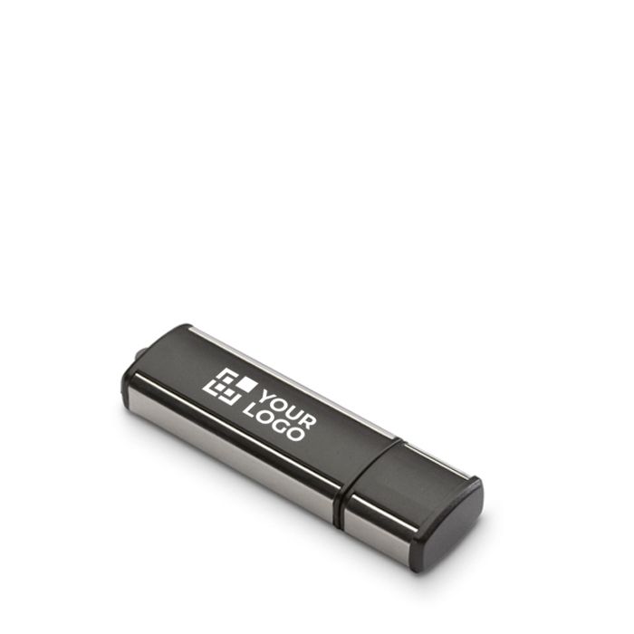Clé USB impression intégrale avec capuchon et détails métalliques