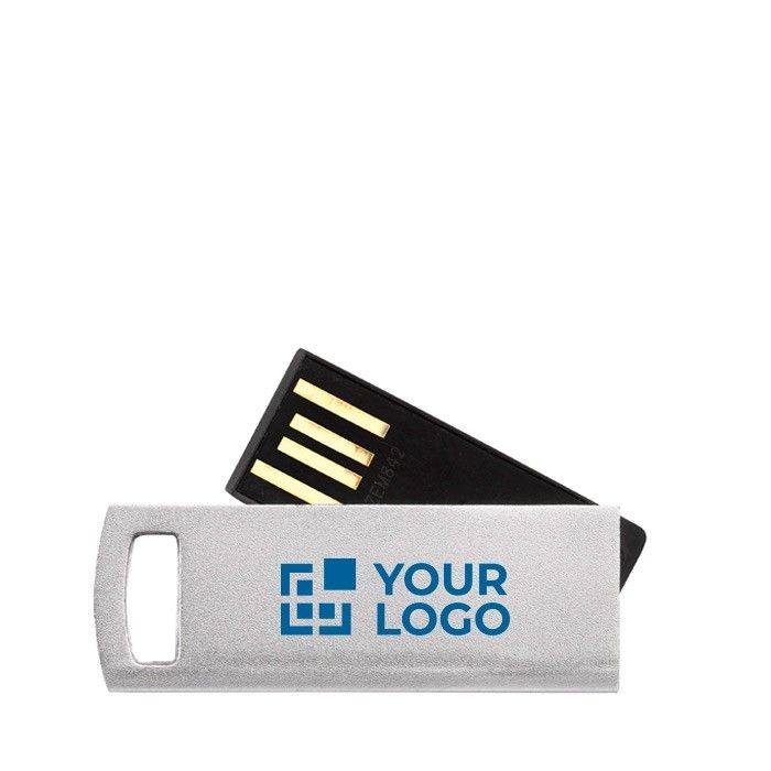 USB pivotante impression intégrale en aluminium fin avec œillet