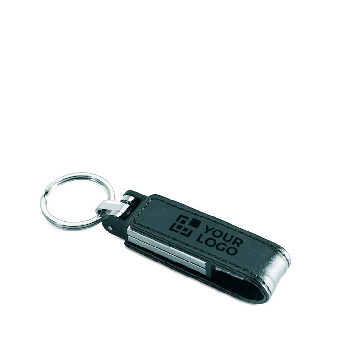 Clé USB impression intégrale avec housse en cuir et fermoir magnétique