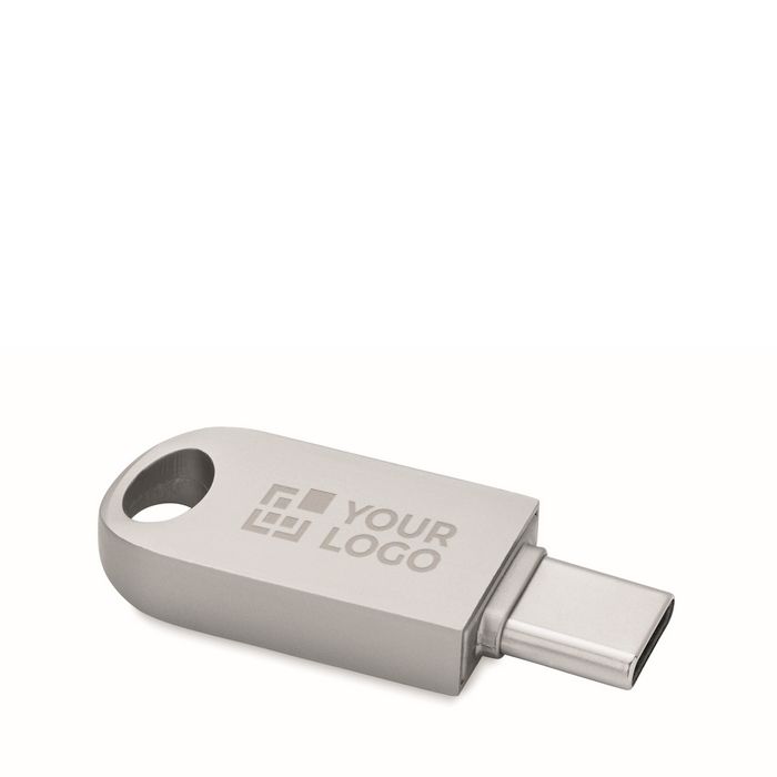 Clé USB Type C avec impression intégrale de petite taille en zinc