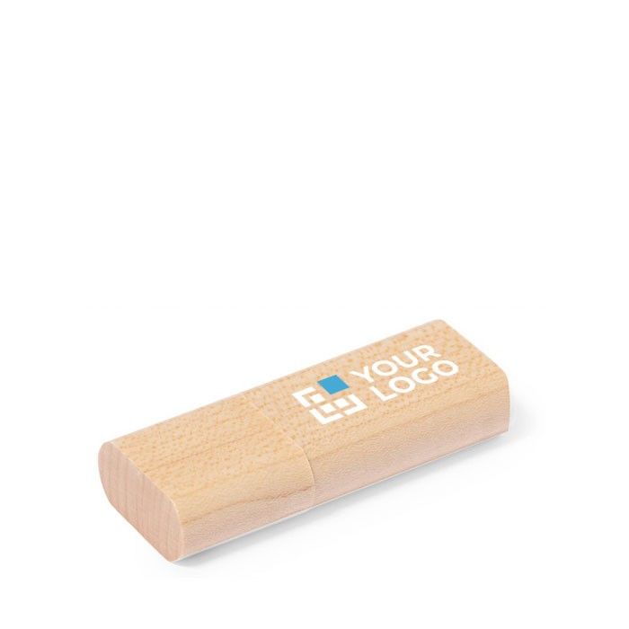 Clé USB impression intégrale avec corps en bambou et capuchon