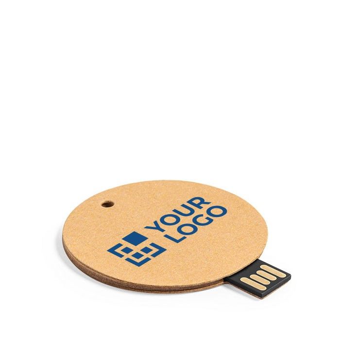 Clé USB ronde impression intégrale fabriquée en carton recyclé