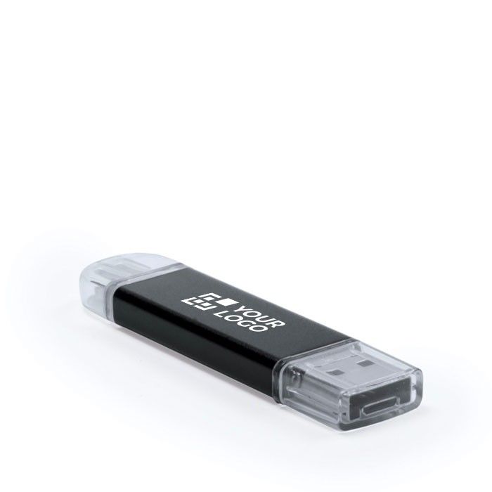Clé USB impression intégrale en aluminium avec Micro USB et Type C