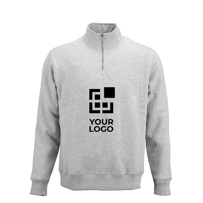 Sweat-shirt unisexe en coton bio avec fermeture 1/4 340g/m² Malibu