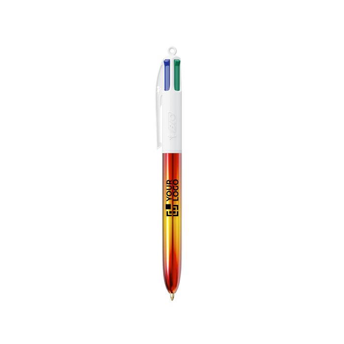 Stylo 4 couleurs en plastique avec effet métallique Flags BIC®
