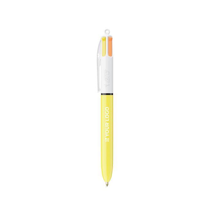 Stylo bille en plastique avec corps jaune et encre 4 couleurs Sun BIC®