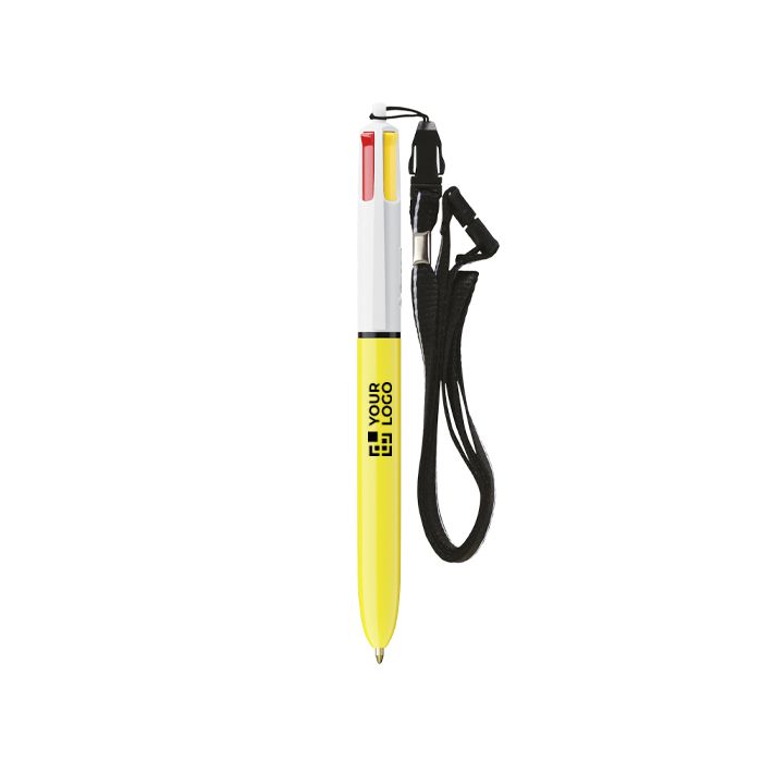 Stylo bille en plastique avec cordon et encre 4 couleurs Sun BIC®