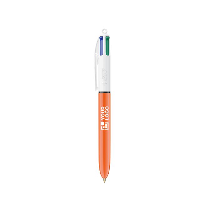 Stylo en plastique à pointe fine 0,8 mm avec 4 encres de couleur BIC®