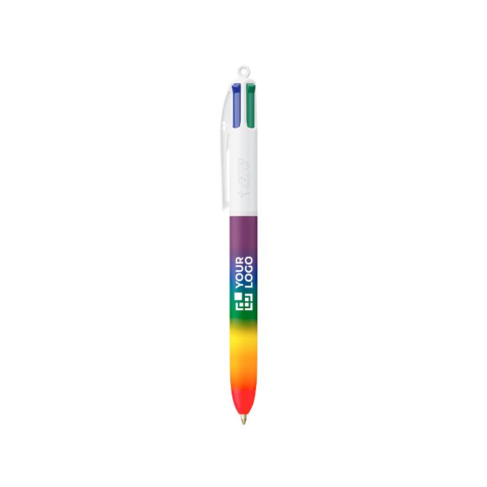 Stylo à bille en plastique style arc-en-ciel, encre 4 couleurs BIC®