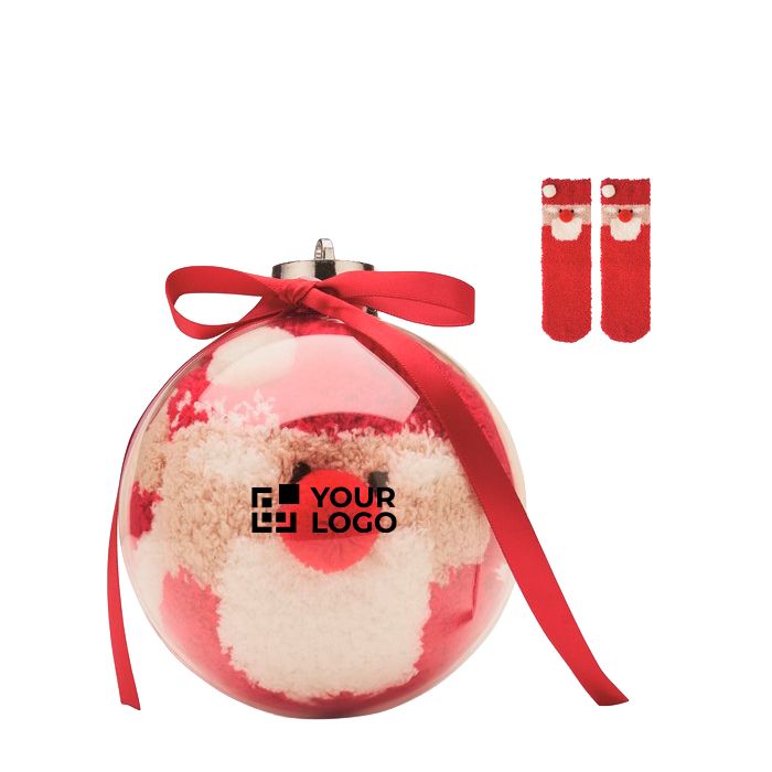 Chaussettes de Noël en polyester dans une boule de Noël taille M