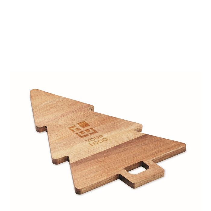 Planche de service en bois d’acacia en forme de sapin de Noël