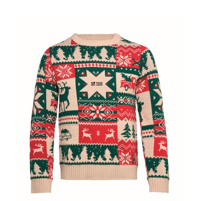 Pull de Noël en maille 100 % acrylique, taille unique L-XL