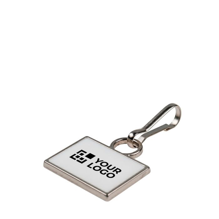 Tirette de fermeture éclair rectangulaire en métal avec mousqueton