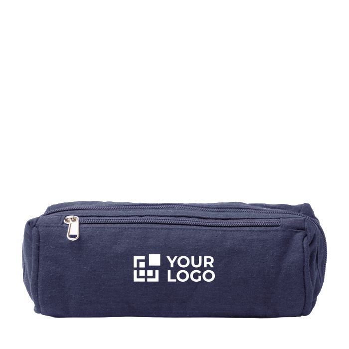 Trousse de toilette en coton recyclé avec poche extérieure 300 g/m²