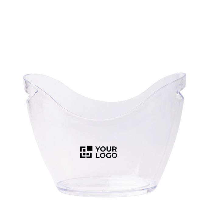 Seau à glace transparent avec poignées en plastique résistant 4 L