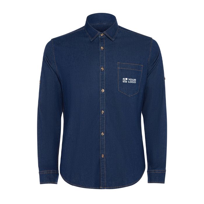 Chemise en denim de coton avec tissu stretch 210g/m² Roly Direct Lujan
