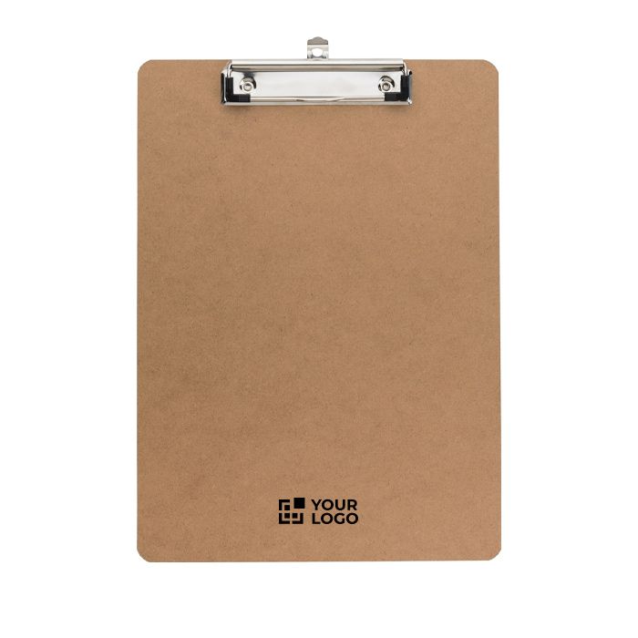 Porte-bloc A4 en bois recyclé avec clip métallique robuste