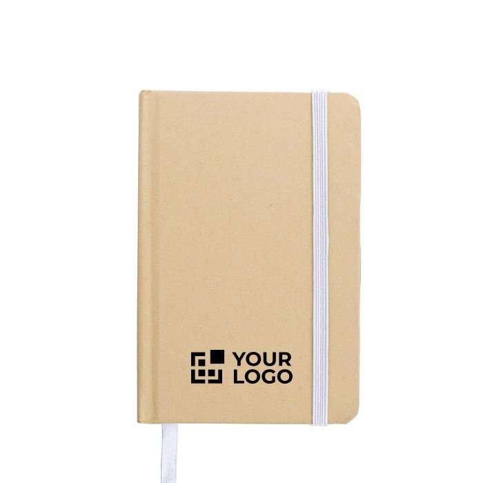 Carnet A6 en carton recyclé avec marque-page et pages lignées