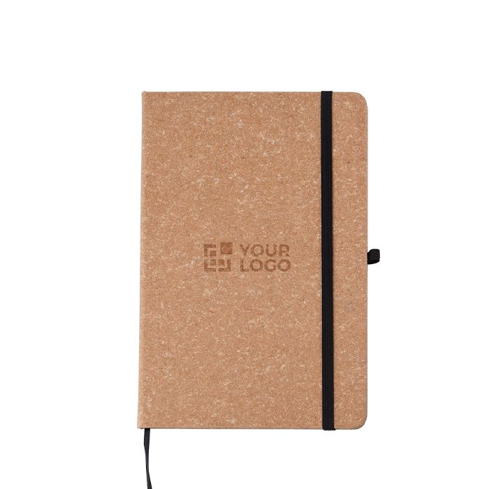 Carnet A5 en similicuir recyclé avec marque-page, pages lignées