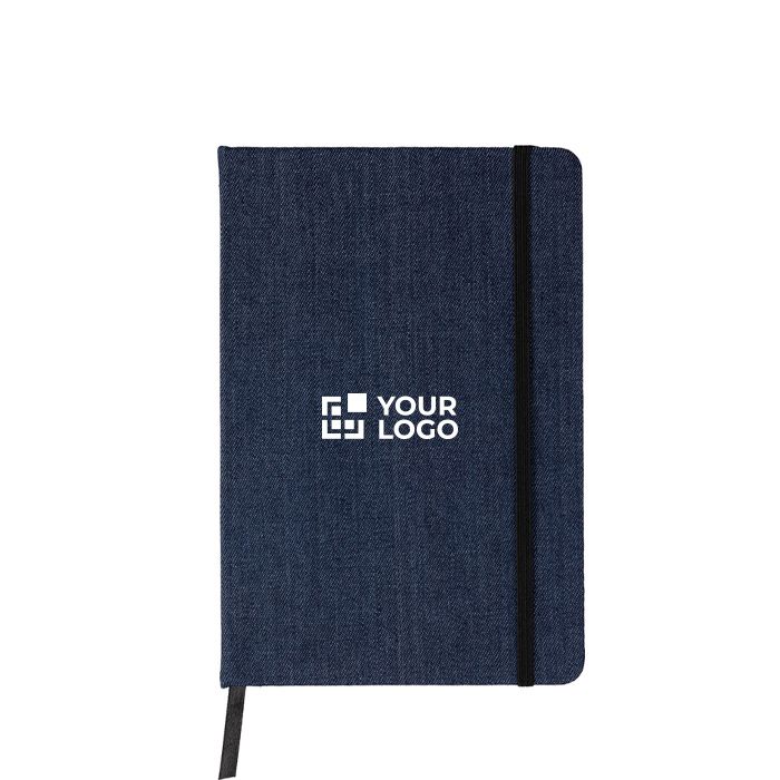 Carnet A5 en toile denim au style décontracté, avec pages lignées