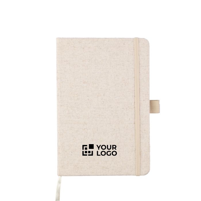 Carnet A5 en chanvre avec bande élastique et pages lignées