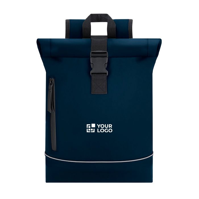 Sac à dos roll-top avec bande réfléchissante et fermeture à boucle 15"