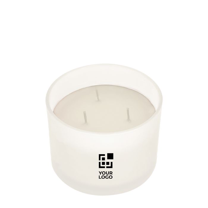 Bougie parfumée en pot de verre à trois mèches, plusieurs parfums