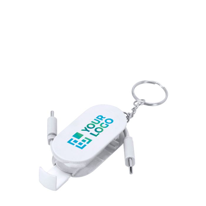 Câble chargeur porte-clés rétractable avec support téléphone 60 W