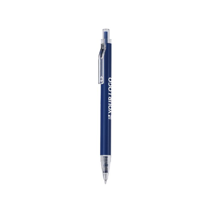 Stylo en aluminium recyclé avec détails transparents, encre bleue