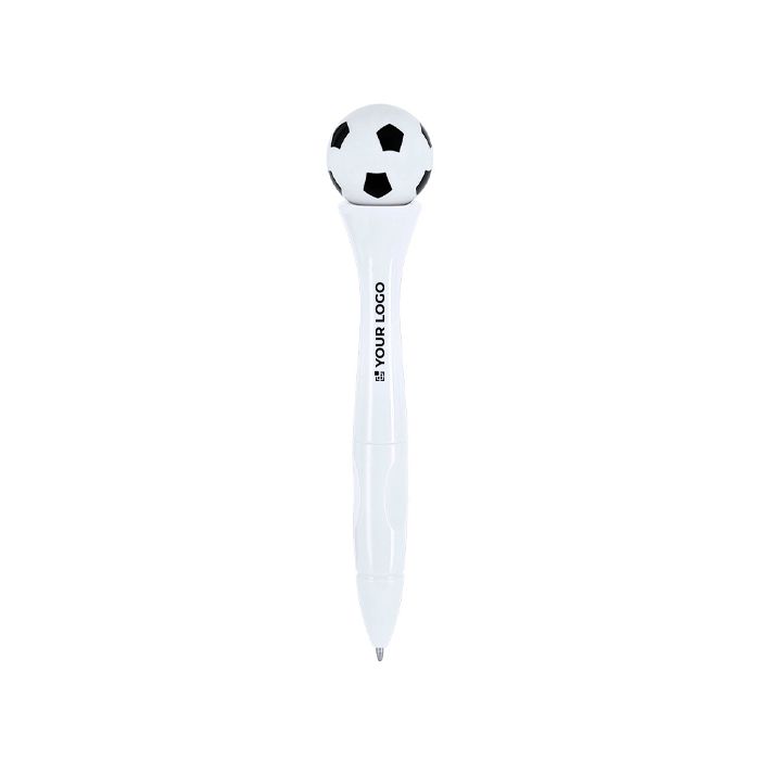 Stylo antistress rotatif avec motif ballon de football, encre bleue