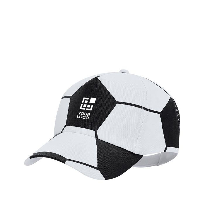 Casquette de sport en coton à 5 panneaux, design ballon de football