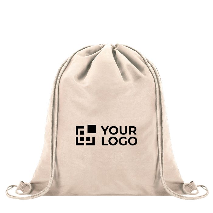 Sac à dos à cordons en nylon doux à personnaliser 135 g/m²