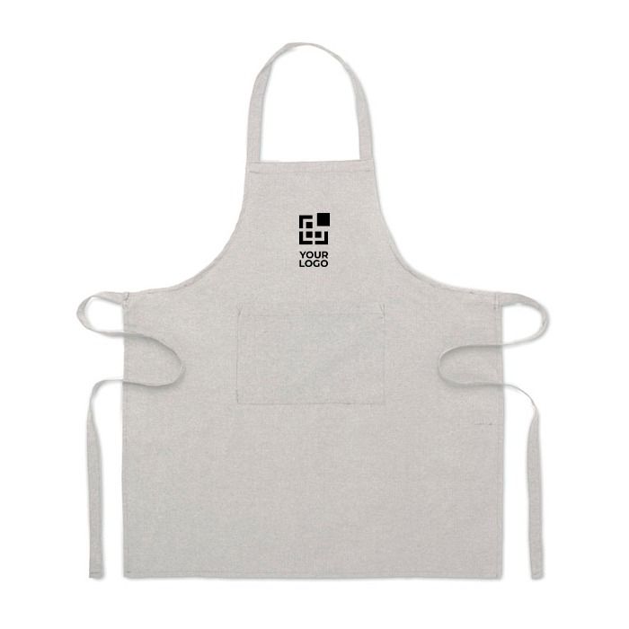 Tablier de cuisine en coton recyclé, poche avant 220 g/m² vue avec zone d'impression